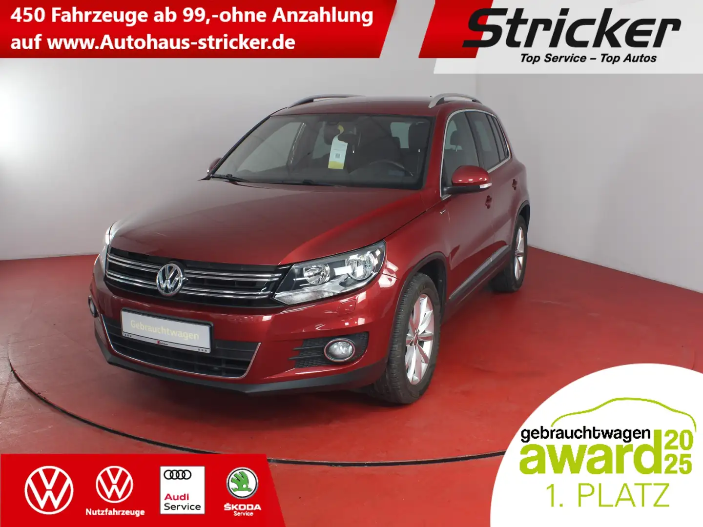 Volkswagen Tiguan Lounge 1.4 TSI TÜV bis 05/2026 AHK Rückfahrkamera Rojo - 1