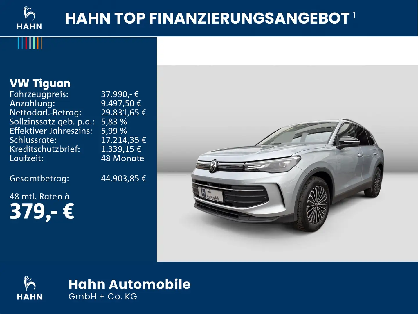 Volkswagen Tiguan GOAL 1.5l eTSI 110kW NAV PLUS-PAKET AHK Zilver - 2