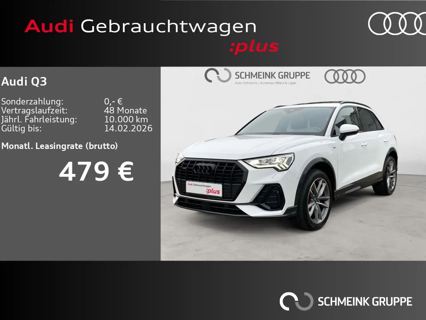 Audi Q3 45 TFSI quattro 2x S line Business Sonos Pano Weiß - 1