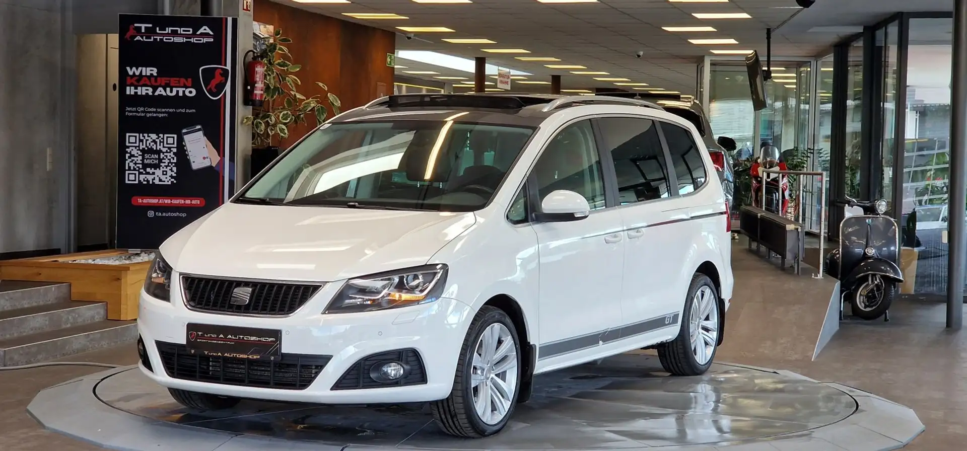 SEAT Alhambra 2.0 TDI 7-Sitzer FR-Line DSG *Pano*Kamera*Navi* Weiß - 1