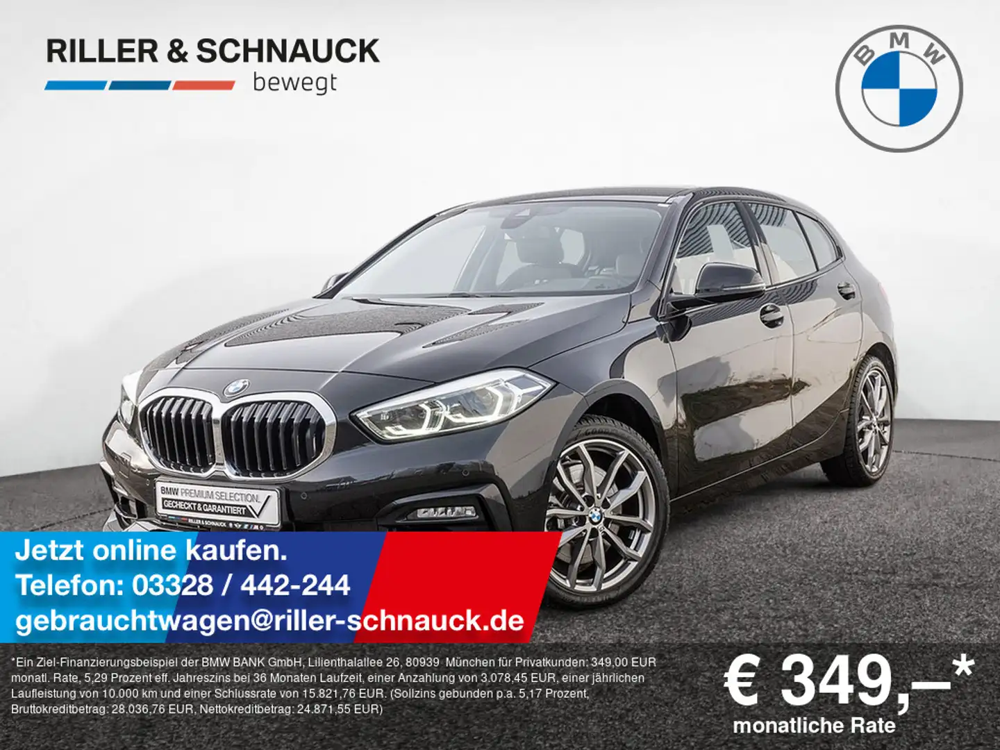 BMW 120 i Sport Line LED+NAVI+KAM+LENKRADHZG Schwarz - 1