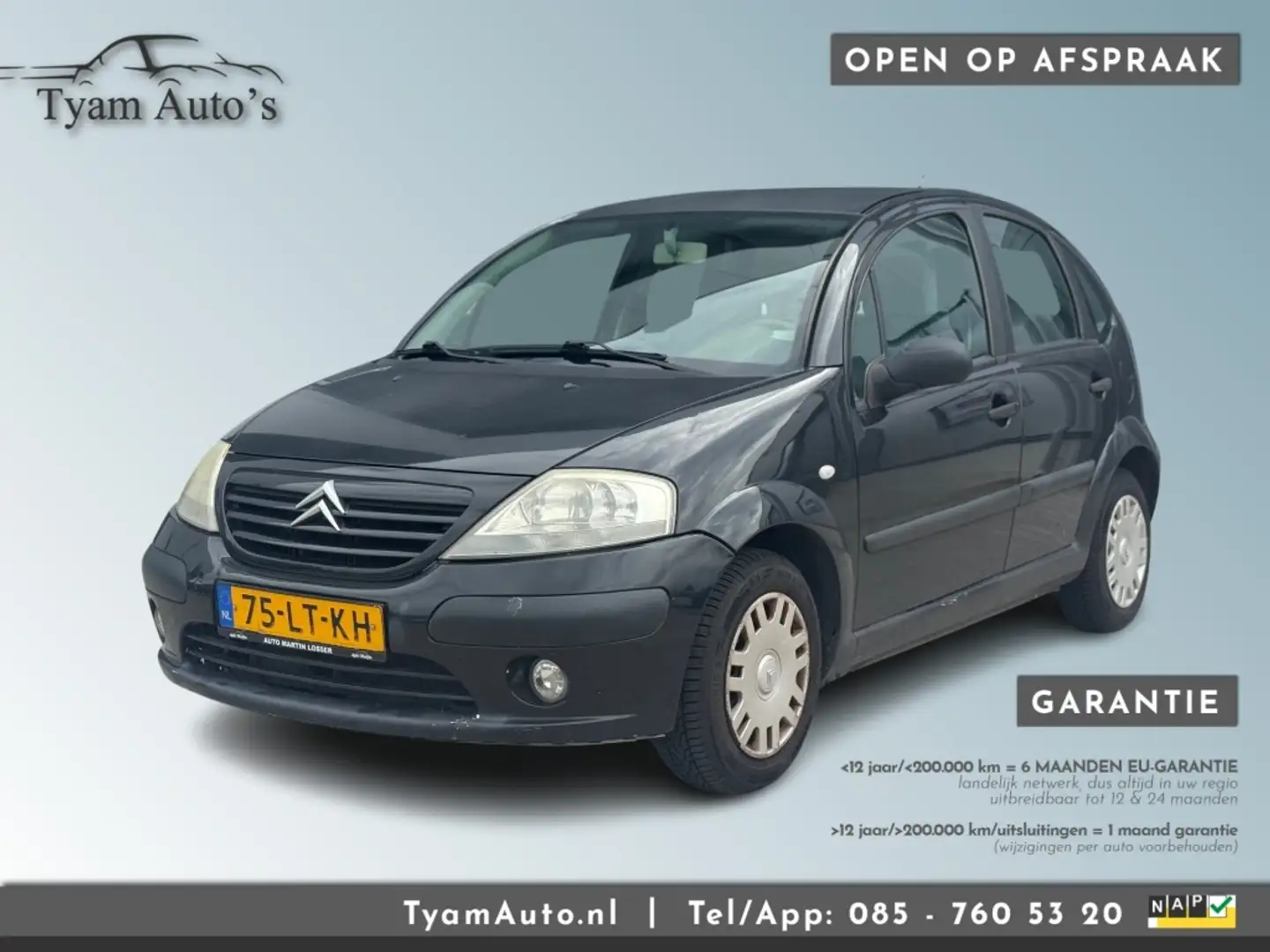 Citroen C3 1.4I LIGNE AMBIANCE * APK 06-2026 * AIRCO CRUISE * Zwart - 1