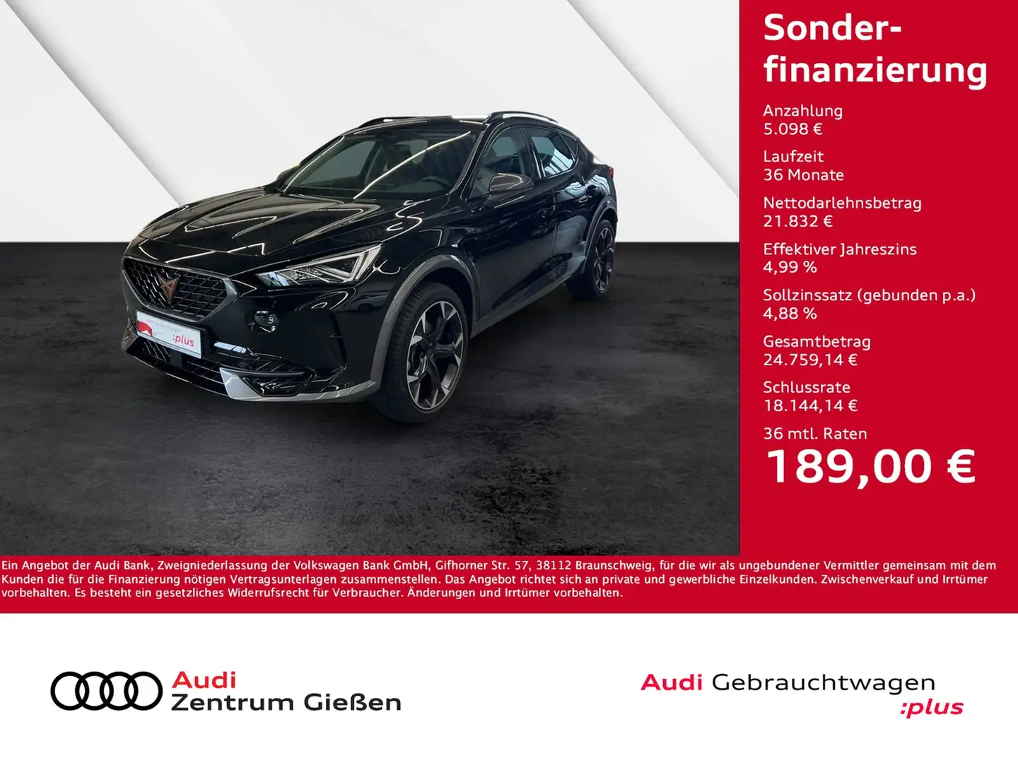 CUPRA Formentor 1.5 TSI DSG LED Navi Rückfahrkamera Schwarz - 1