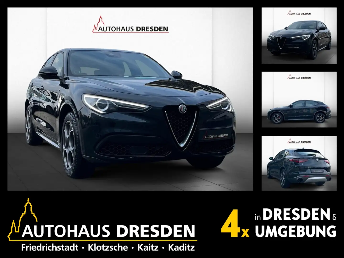Alfa Romeo Stelvio 2.0Turbo 16V 4WD BI-XEN / NAVI / W-PAKET Schwarz - 1
