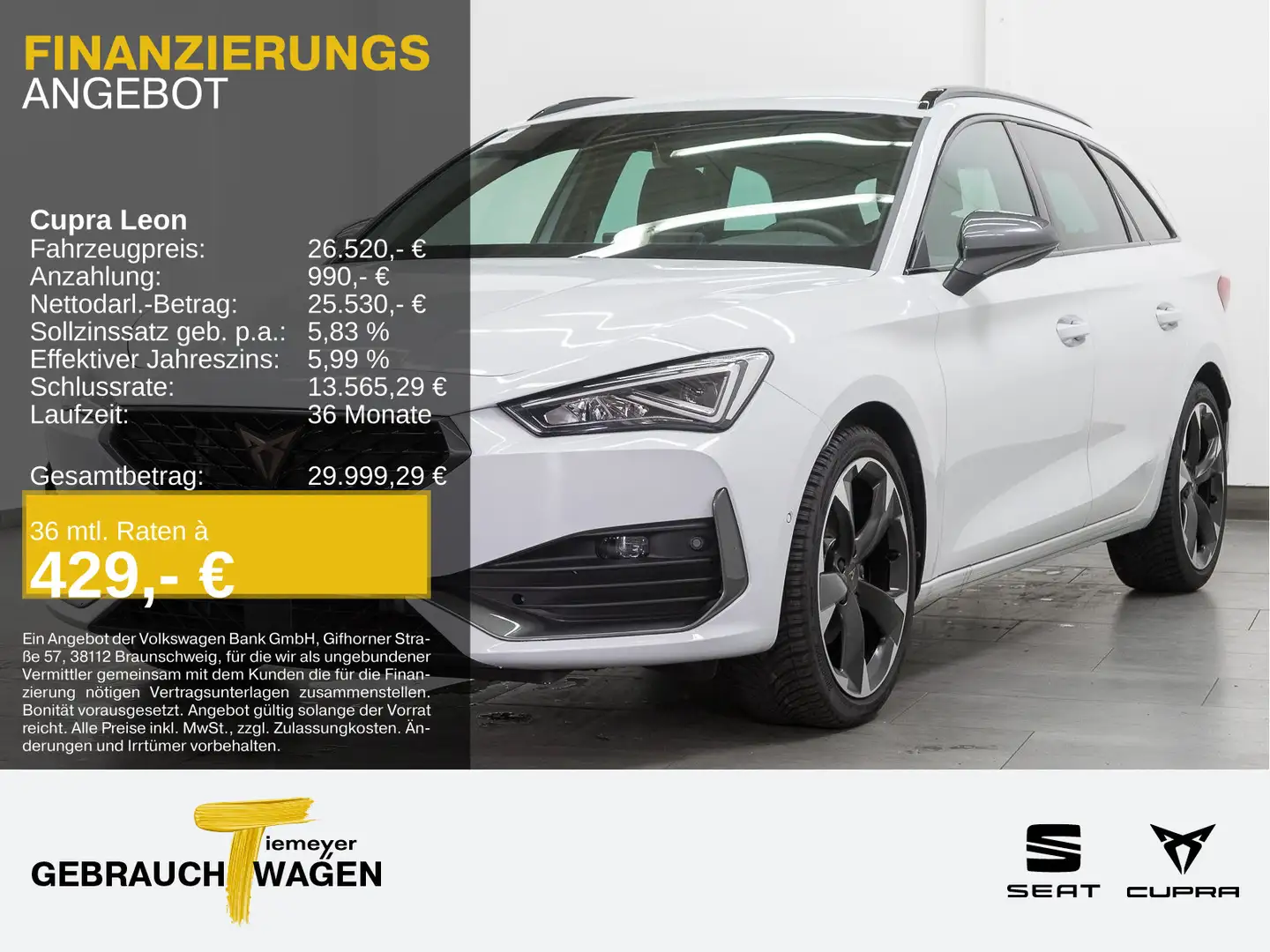 CUPRA Leon Sportstourer 1.5 eTSI DSG NAVI KAMERA LED L Weiß - 1