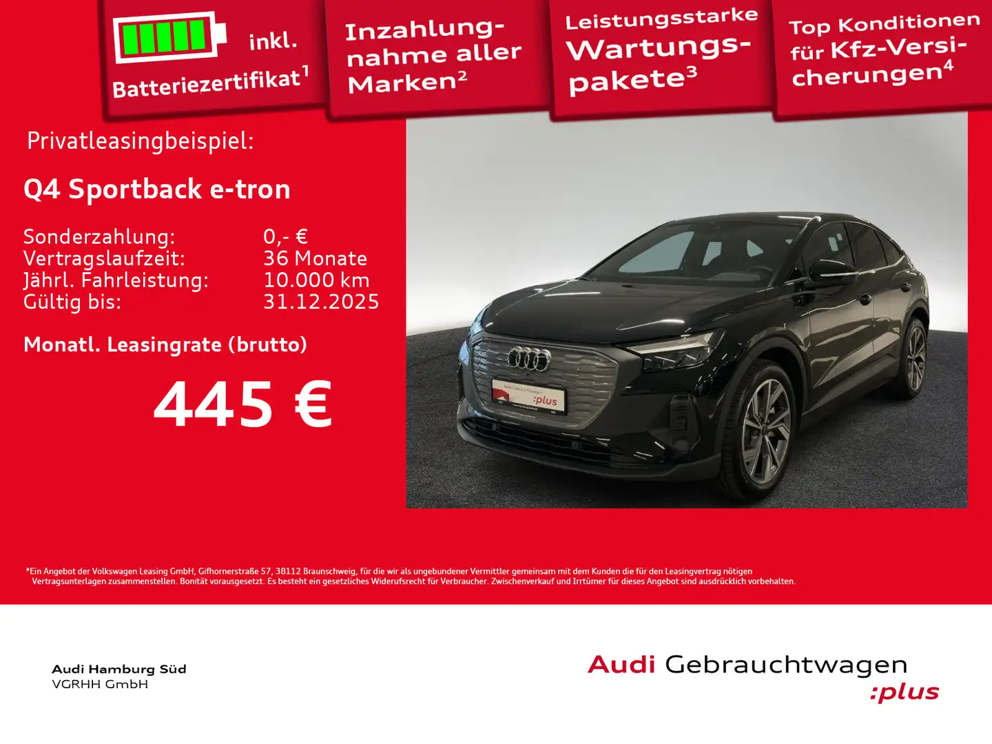 Audi Q4 e-tron Q4 Sportback 45 e-tron 2xS LINE/ACC/W-PUMPE/AHK Schwarz - 1
