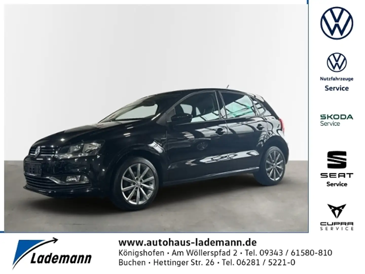 Volkswagen Polo 1.2 TSI Fresh CLIMATRO+PDC+LM-F+NSW+TEMPOMA Zwart - 1