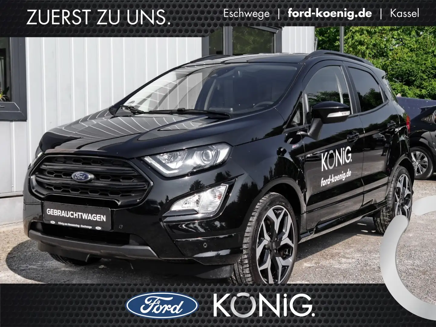 Ford EcoSport ST-Line 1.0 EB LED+B&O-Sound+Sitzhzg. Klima Navi Schwarz - 1