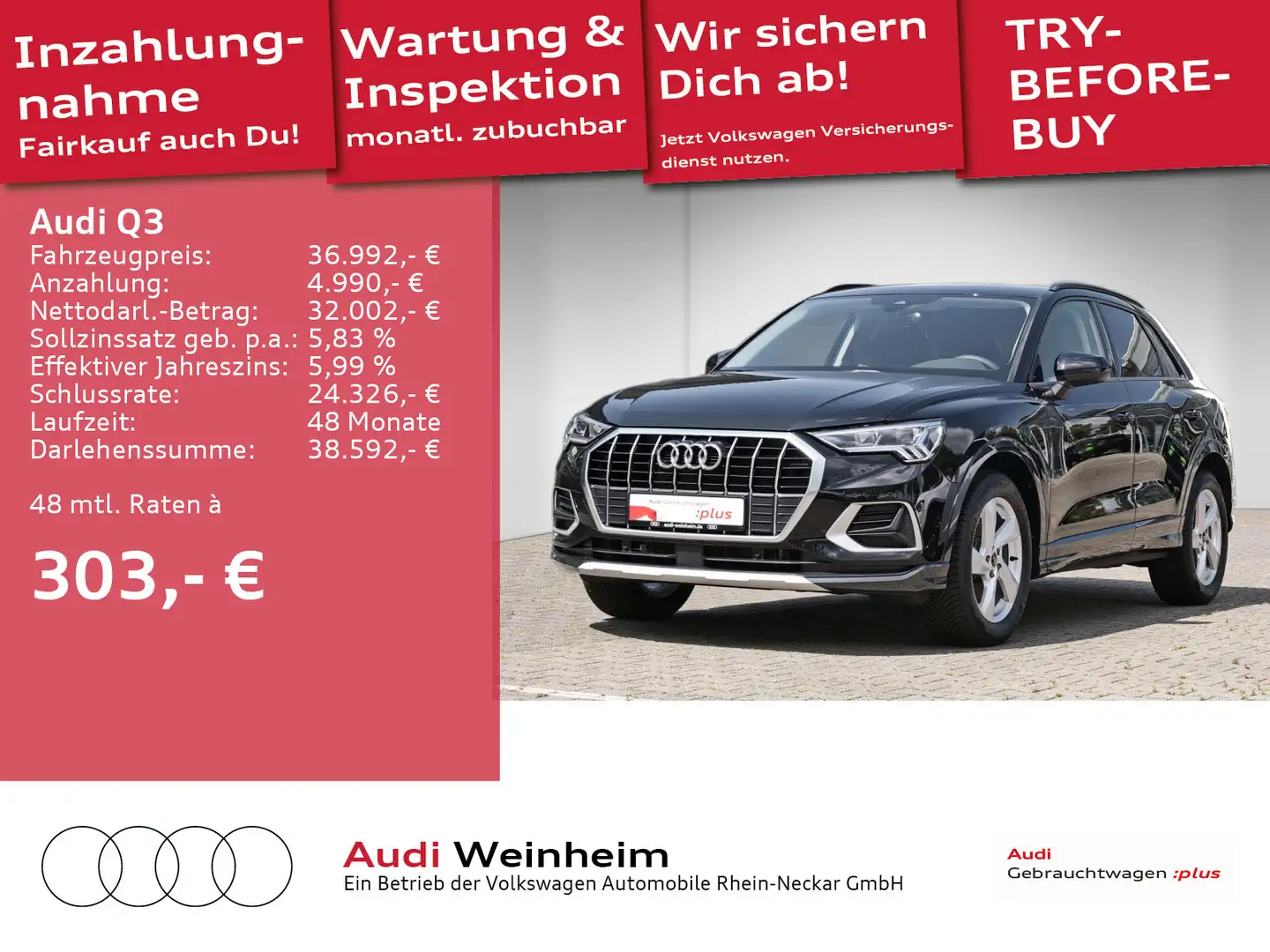Audi Q3 35 TFSI advanced Gar.2029 LED Navi S-tronic P Nero - 1