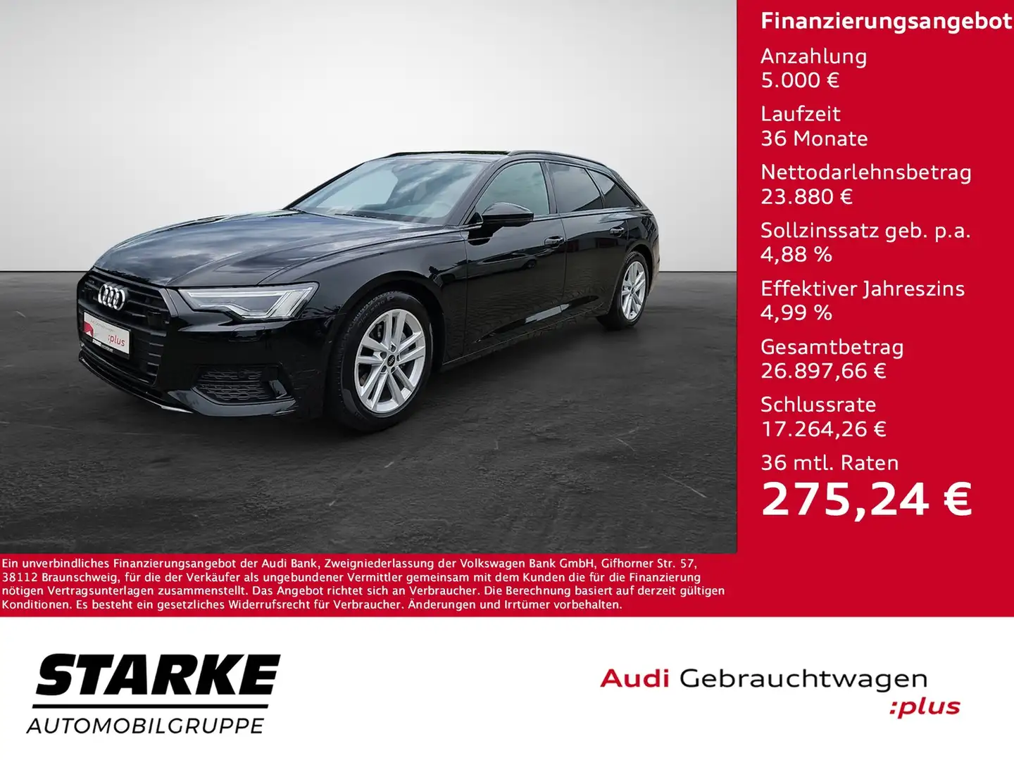 Audi A6 Avant 40 TDI quattro S tronic Sport NaviPlus Mt... Zwart - 1