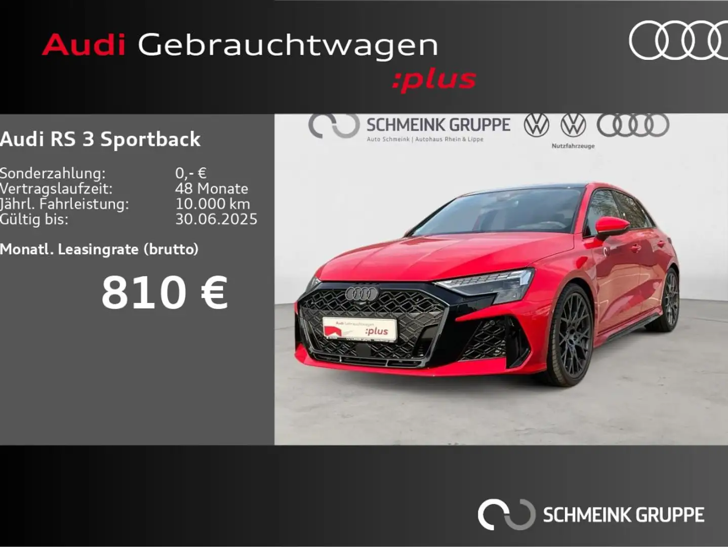 Audi RS3 RS 3 Sportback S tronic Matrix Sonos Pano 280kmh Rot - 1