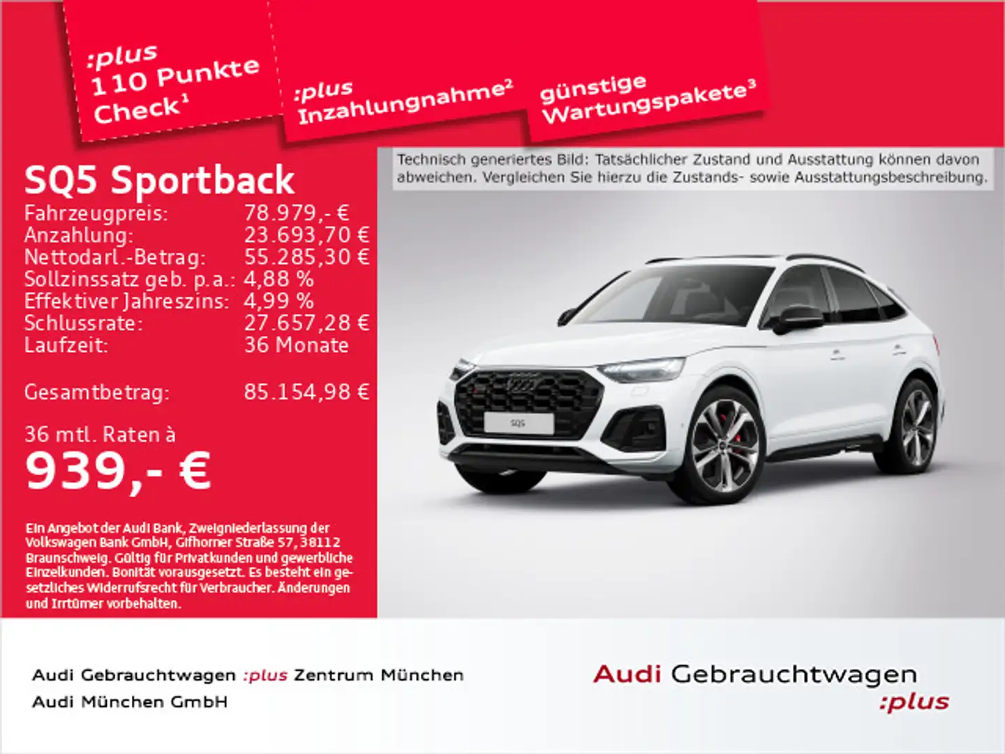 Audi SQ5 TDI tiptr. Pano/ACC/Virtual/HUD/St Weiß - 1