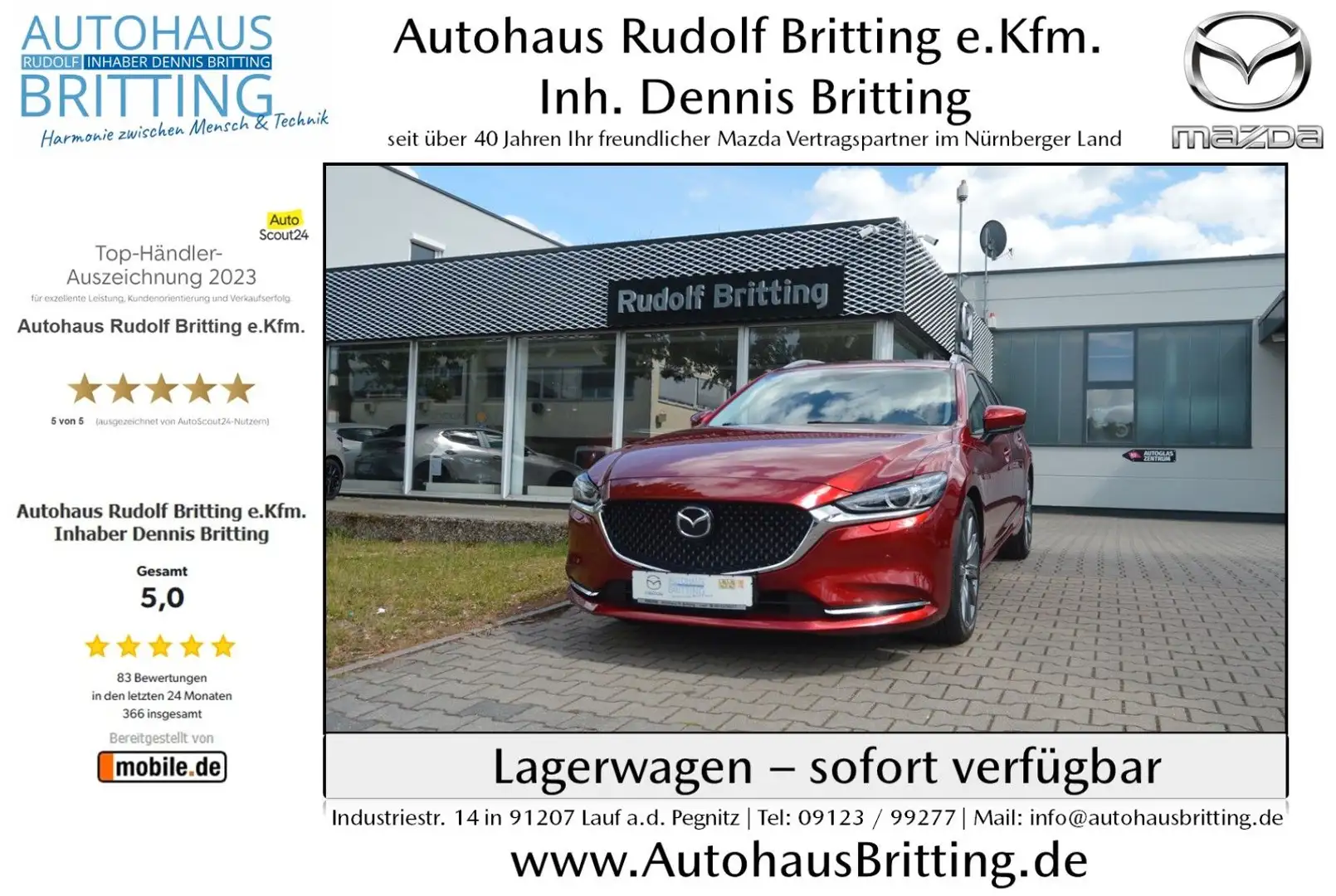 Mazda 6 Kombi 194PS Benzin 6AG Exclusive-Line Navi Rojo - 1