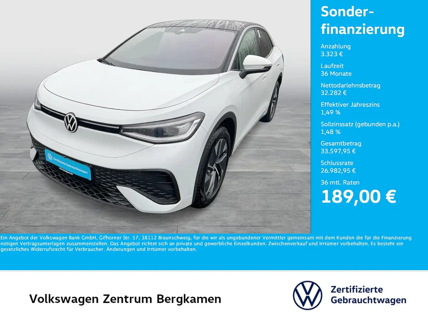 Volkswagen ID.5 PRO WÄRMEPUMPE ACC LM19 NAVI CARPLAY SITZHZ Weiß - 1