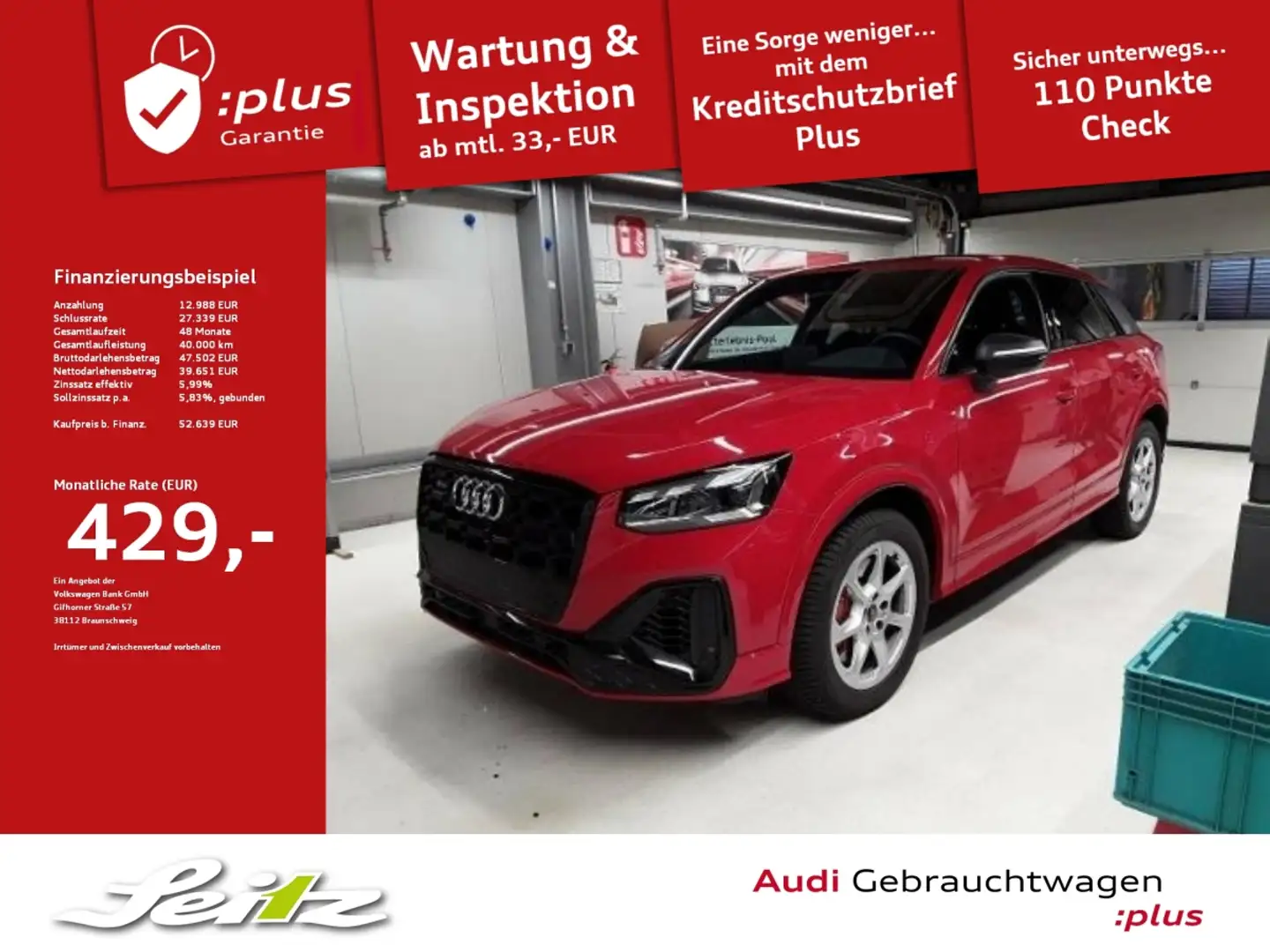 Audi SQ2 2.0 TFSI quattro *AHK*MATRIX*SONOS*NAVI* Roşu - 1