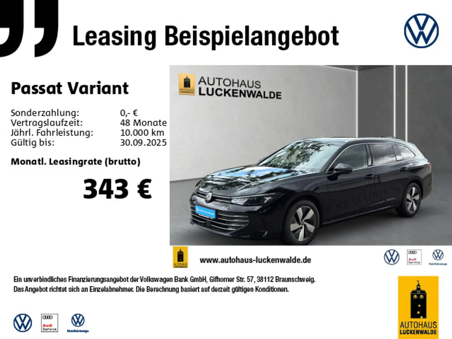 Volkswagen Passat Variant 1.5 eTSI Business DSG *AHK*SHZ* Schwarz - 1
