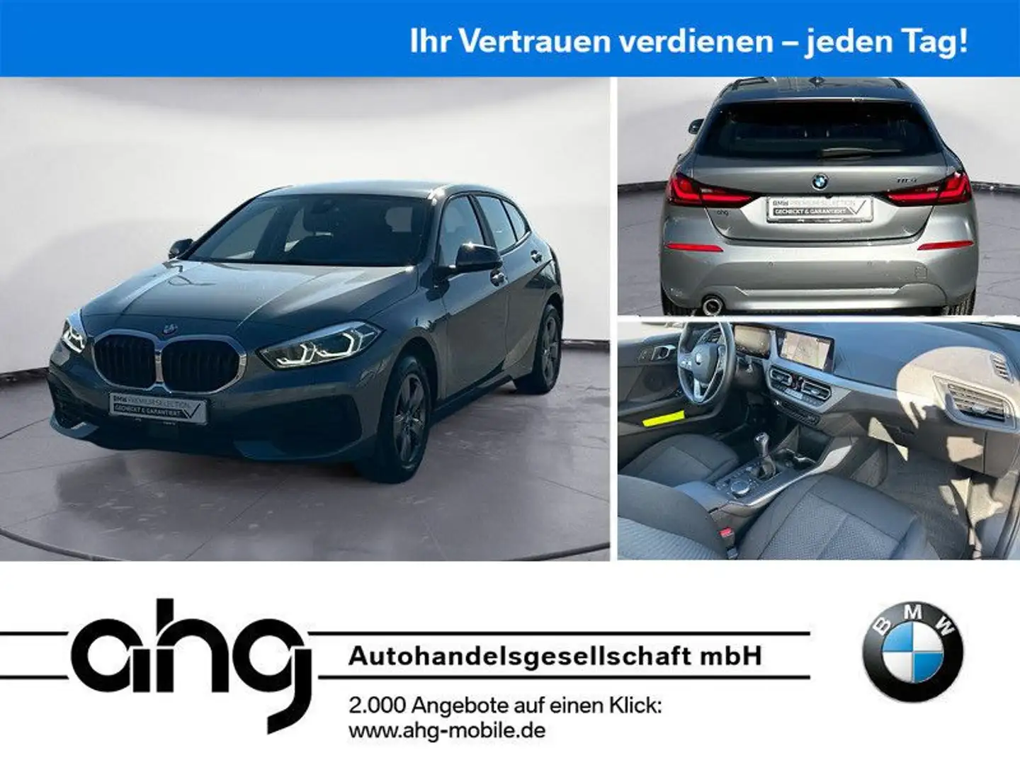 BMW 116 i Advantage Klimaaut. Aut. Heckkl. M-Sport Le Grijs - 1