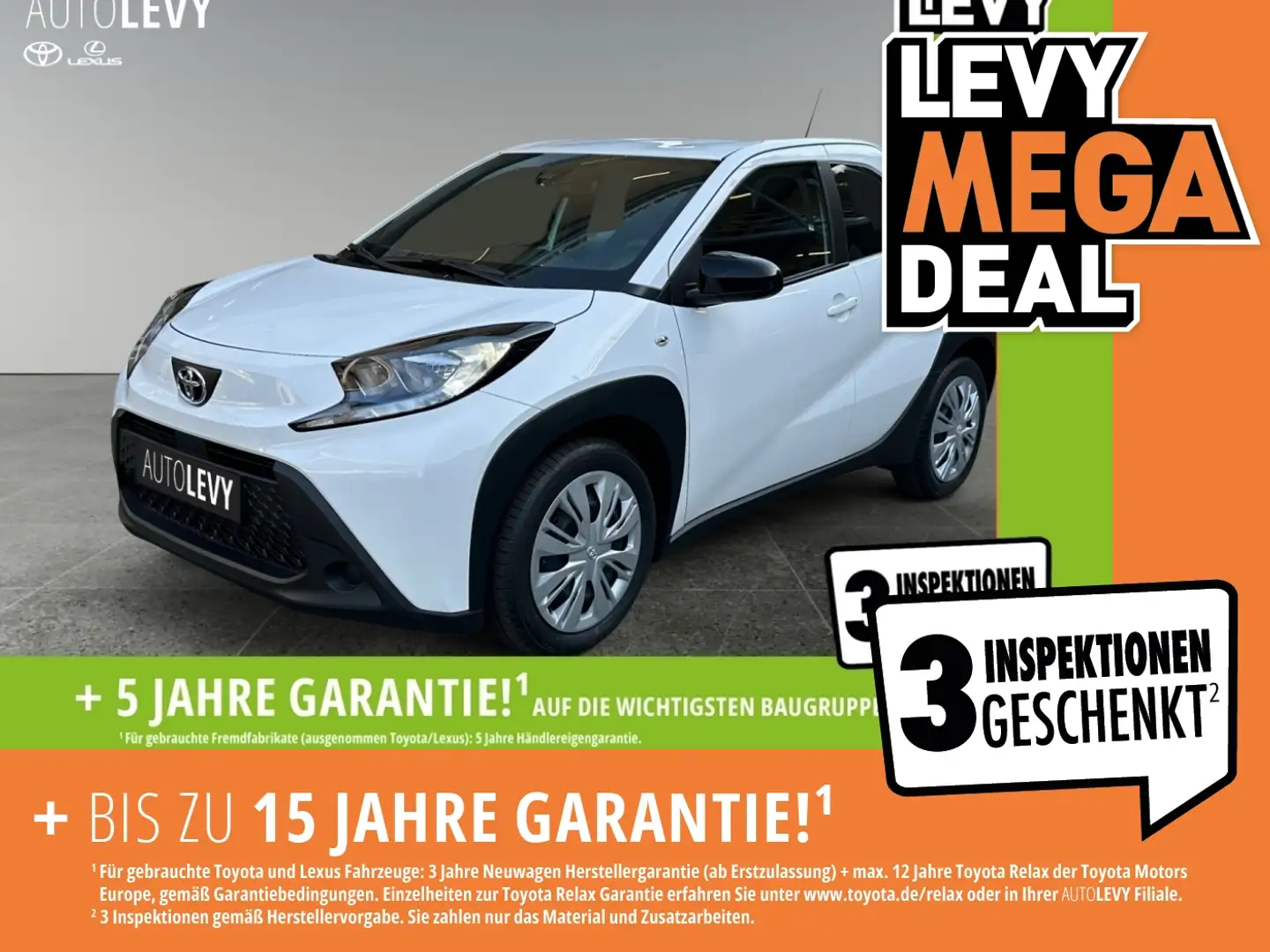 Toyota Aygo 1.0 Business Edition FLA SpurH KAM Navi Білий - 1