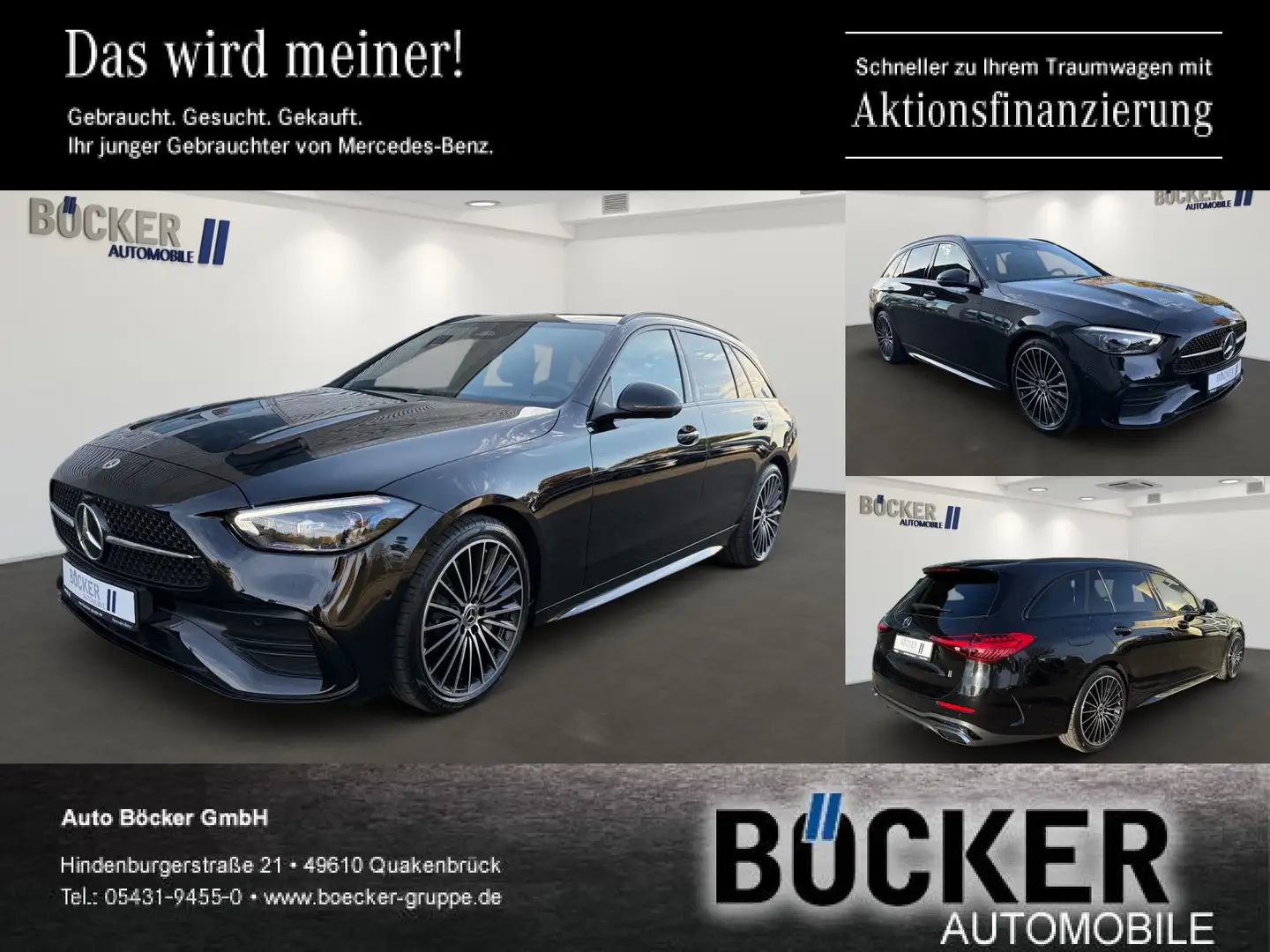 Mercedes-Benz C 200 C200 T-Modell AMG-Line DIG LIG 360 DISTRONIC Navi Negro - 1
