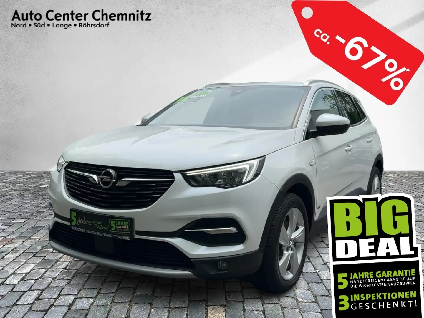 Opel Grandland AT8 Hybrid Elegance 4x4 LED/Navi/KAM Blanc - 1