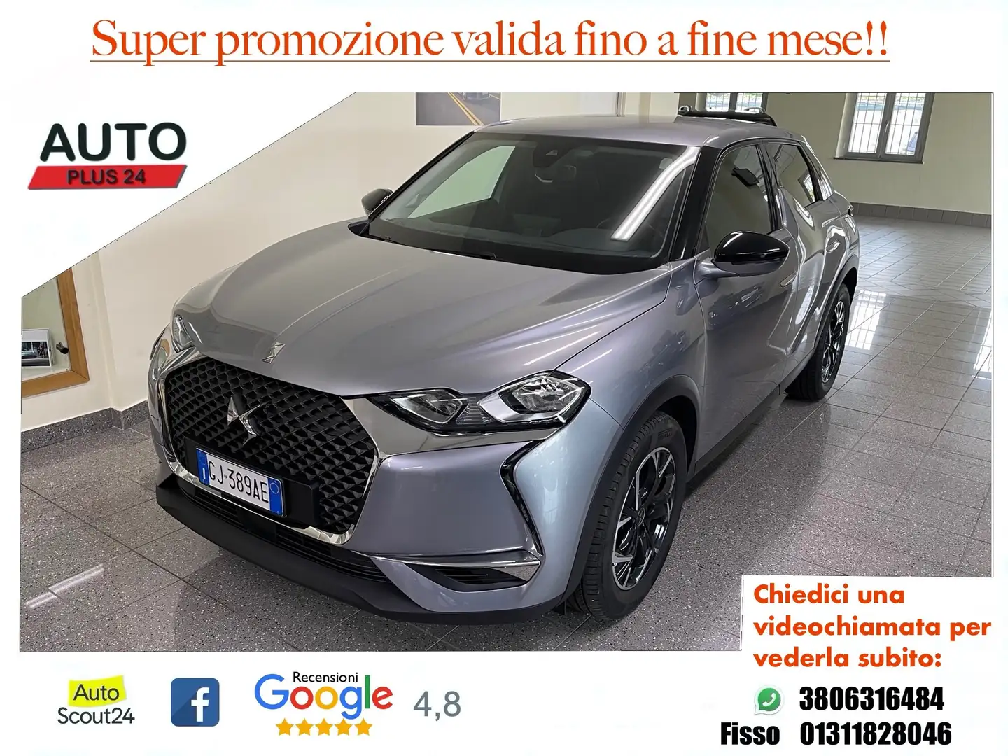 DS Automobiles DS 3 Crossback PureTech 100 So Chic  con "PROMO PLUS" Šedá - 1