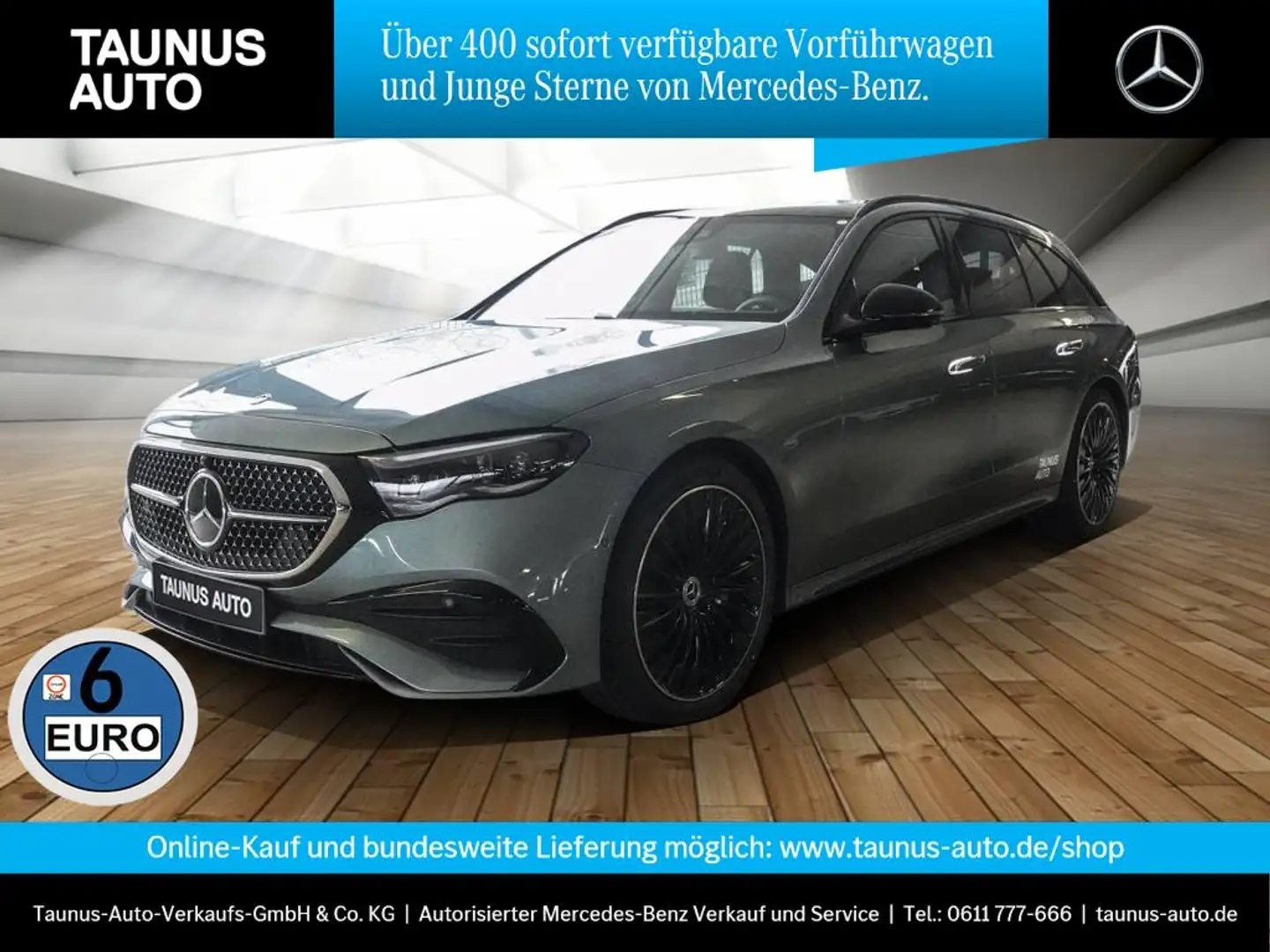 Mercedes-Benz E 300 T-AMG-NIGHT-DISTRONIC-AHK-PANO-UVP 94.500,- Ezüst - 1