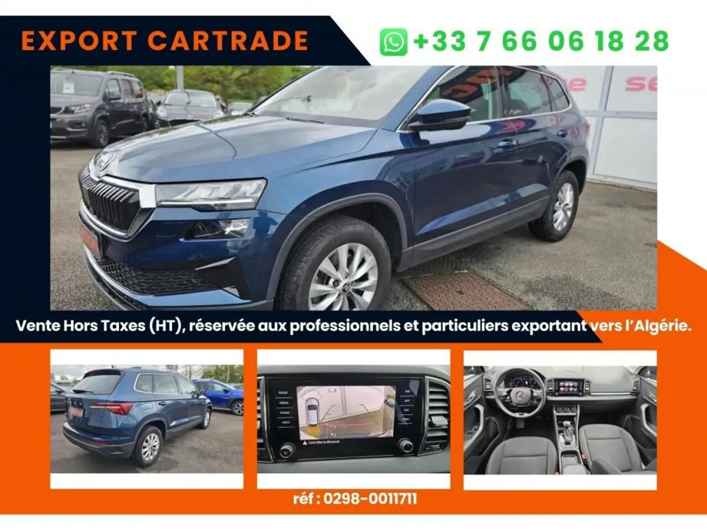Skoda Karoq AMBITION 1.5 TSI 150cv DSG7 Prix affiché HORS TAXES special export DEPUIS LA FRANCE Blau - 1