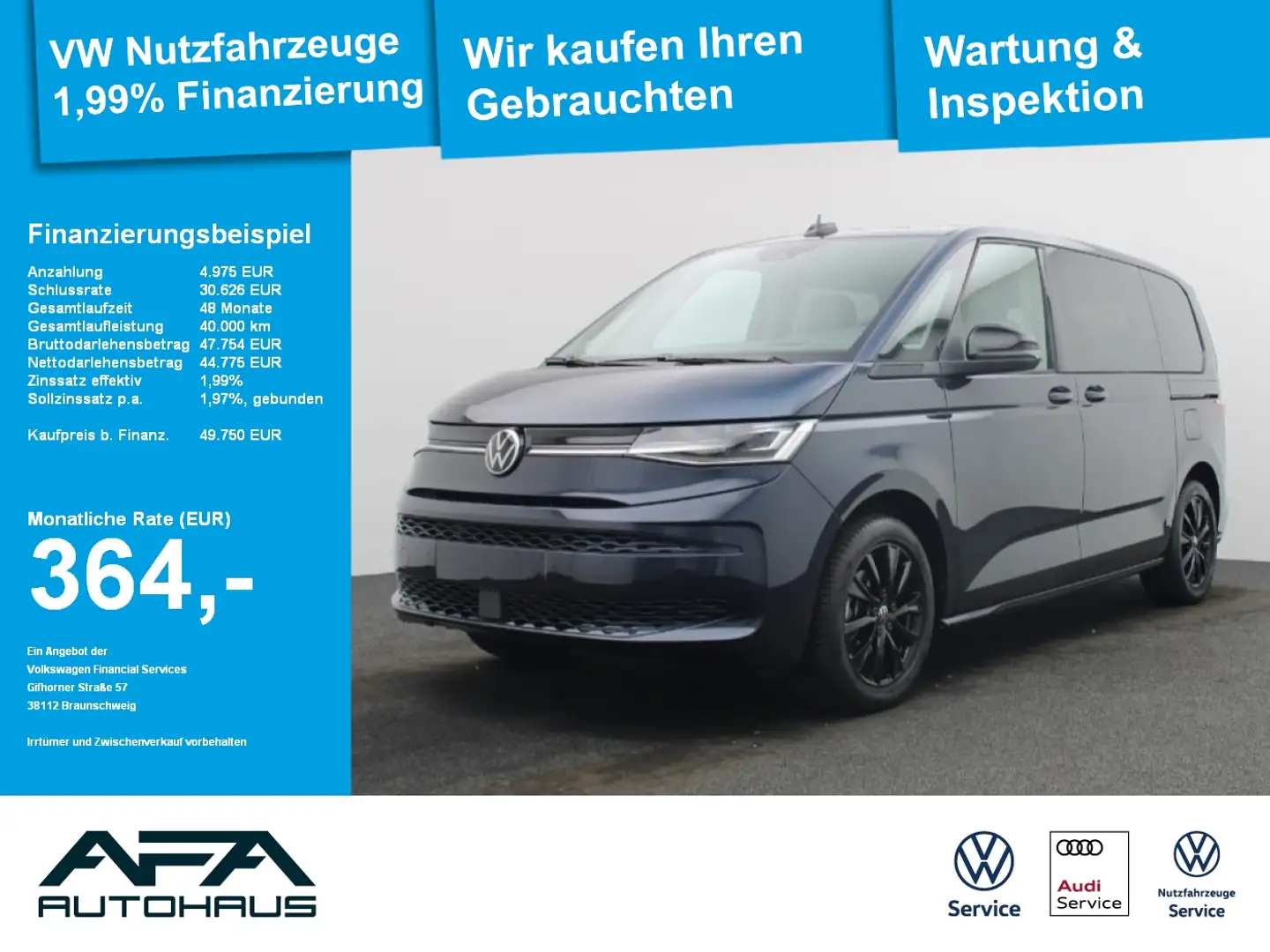 Volkswagen T7 Multivan Multivan 2,0 TDI LIFE DSG Vis-a-Vis*AHK*Navi Blau - 1