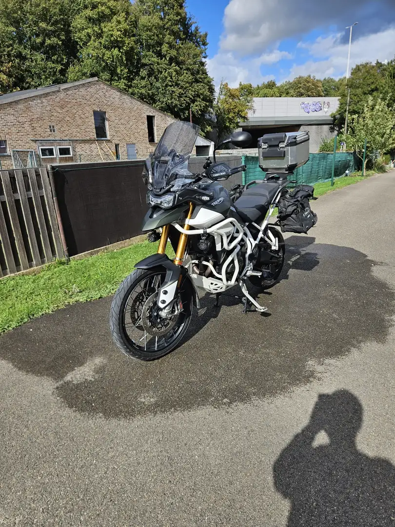 Triumph Tiger 900 crash bar, protege carter,valise givi, top case tr Vert - 2