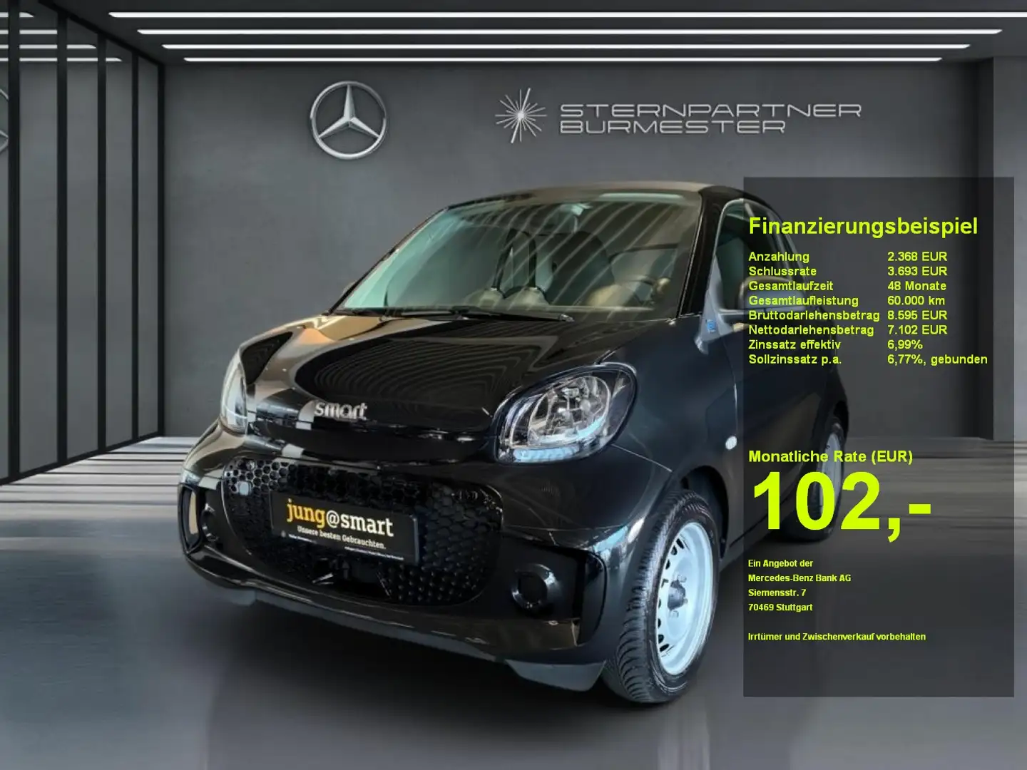 smart forTwo EQ NAVI+AUT+SHZ+Klimaaut. Schwarz - 1