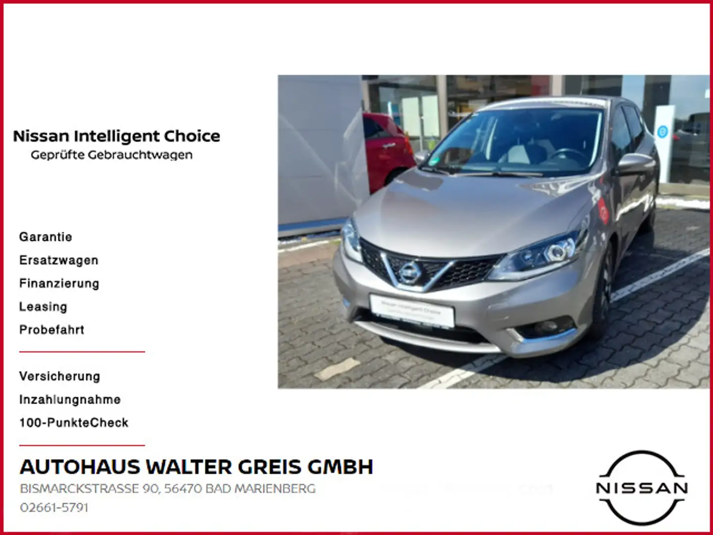 Nissan Pulsar Tekna Navi Klimaautomatik LED 18" LM Lede Grau - 1