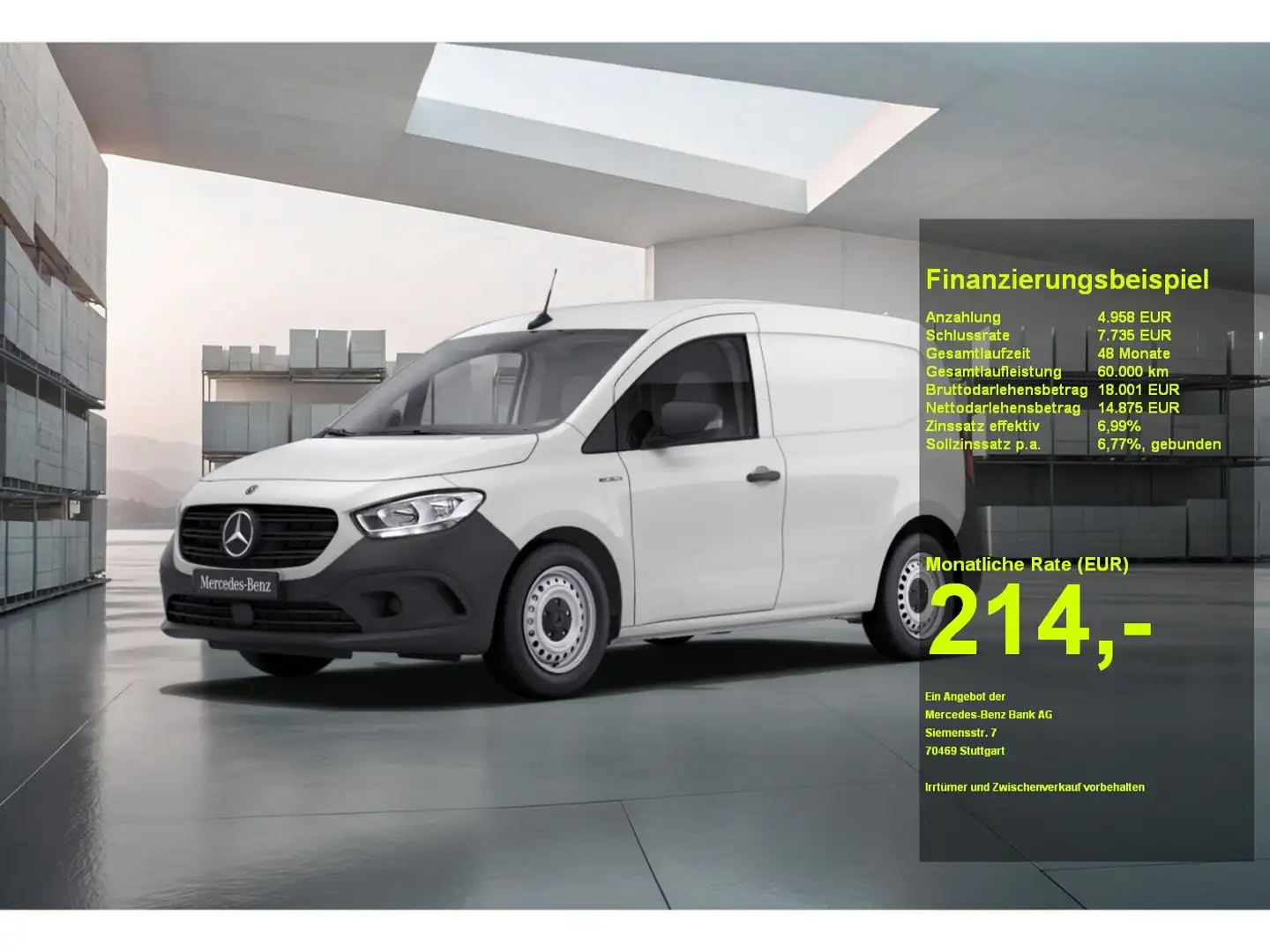 Mercedes-Benz Citan e Kasten BASE Standard AHK Blanc - 1