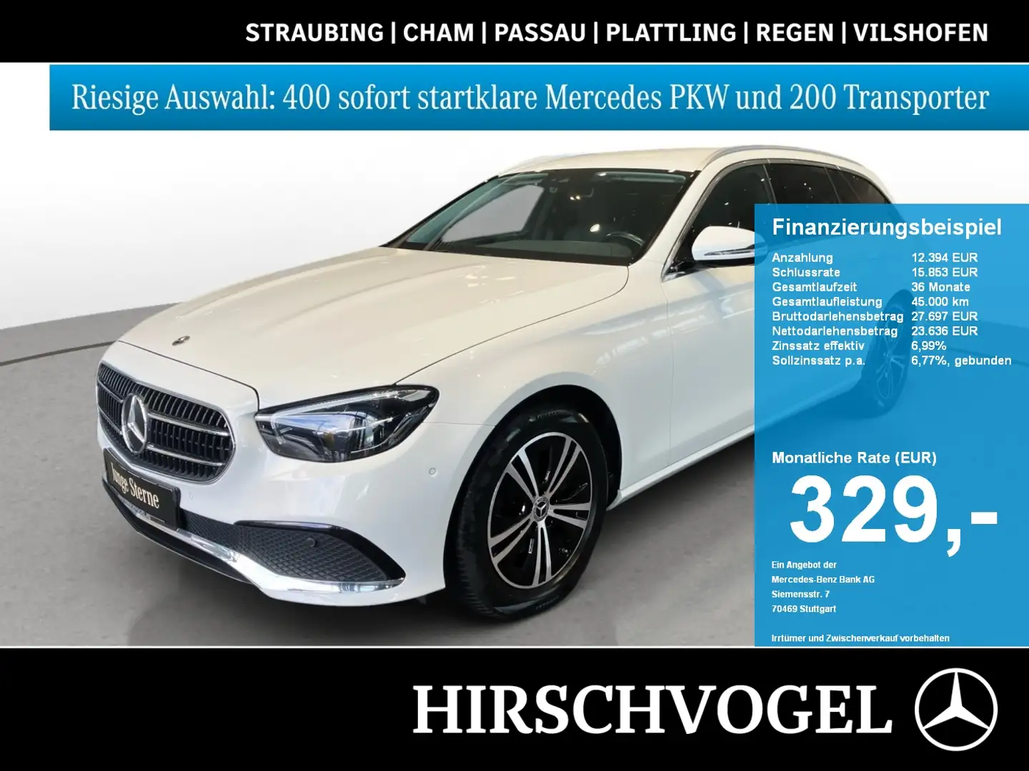 Mercedes-Benz E 220 d 4M AVANTGARDE+AHK+MBUX+Navi-Plus+LED+Kam Weiß - 1