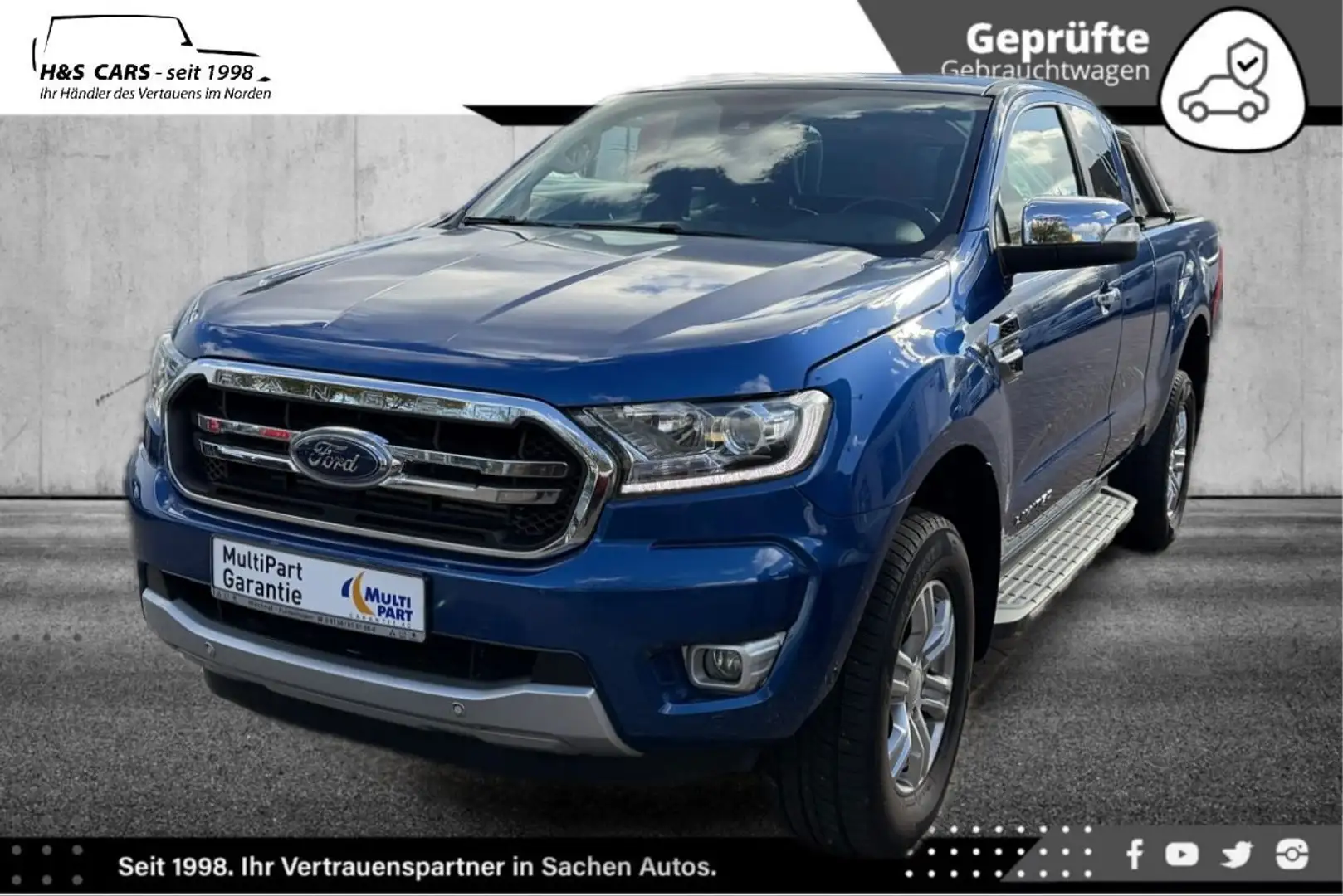 Ford Ranger 2.0 Ltd. Extrakab 4x4 BI-XEN NAV KAM AHK Blau - 2