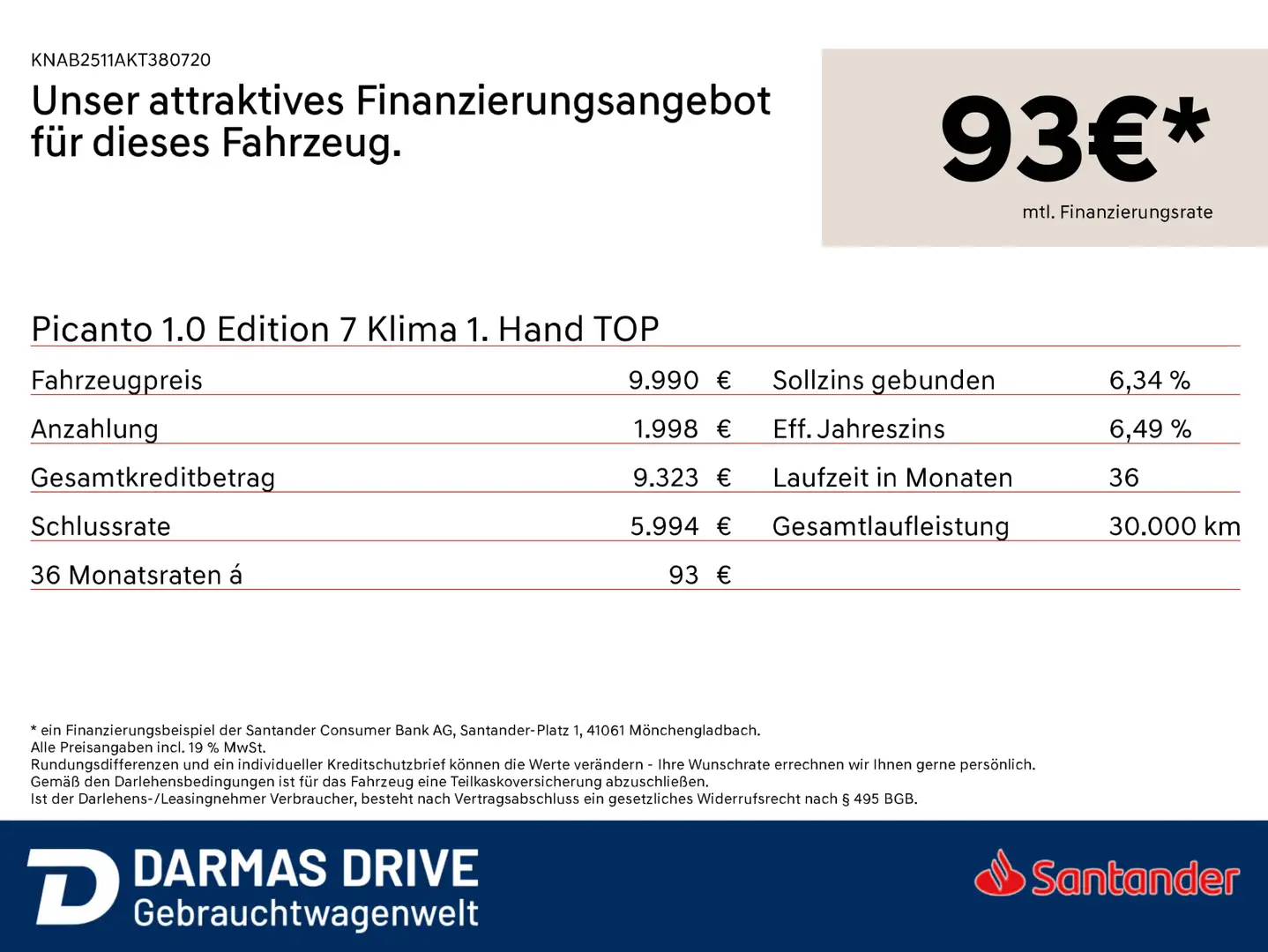 Kia Picanto Picanto 1.0 Edition 7 Klima 1. Hand TOP Weiß - 2