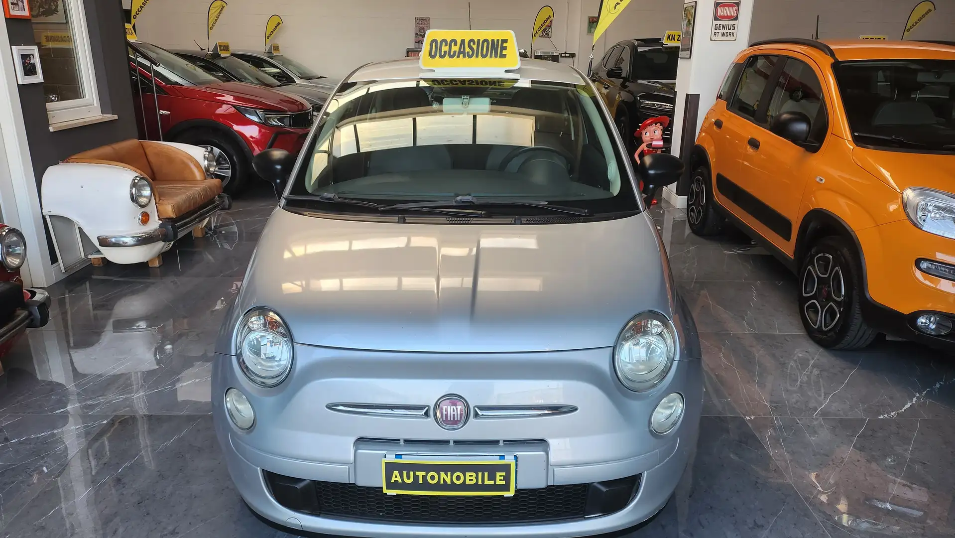 Fiat 500 500 1.2 Pop 69cv E5 Targa DN720VS Argento - 1