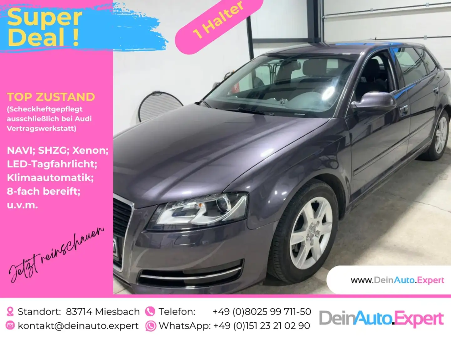 Audi A3 Sportback TFSI*TOP Gepflegt*Xenon*Navi*SHZG*Klima* Grau - 1