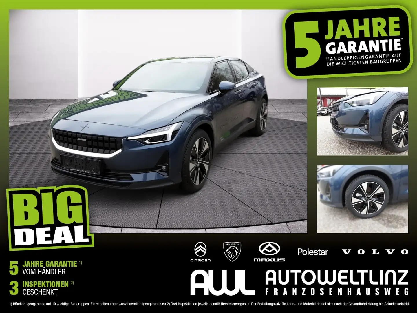 Polestar 2 Long Range Single 78kWh ''Aktionspreis!'' Bleu - 1