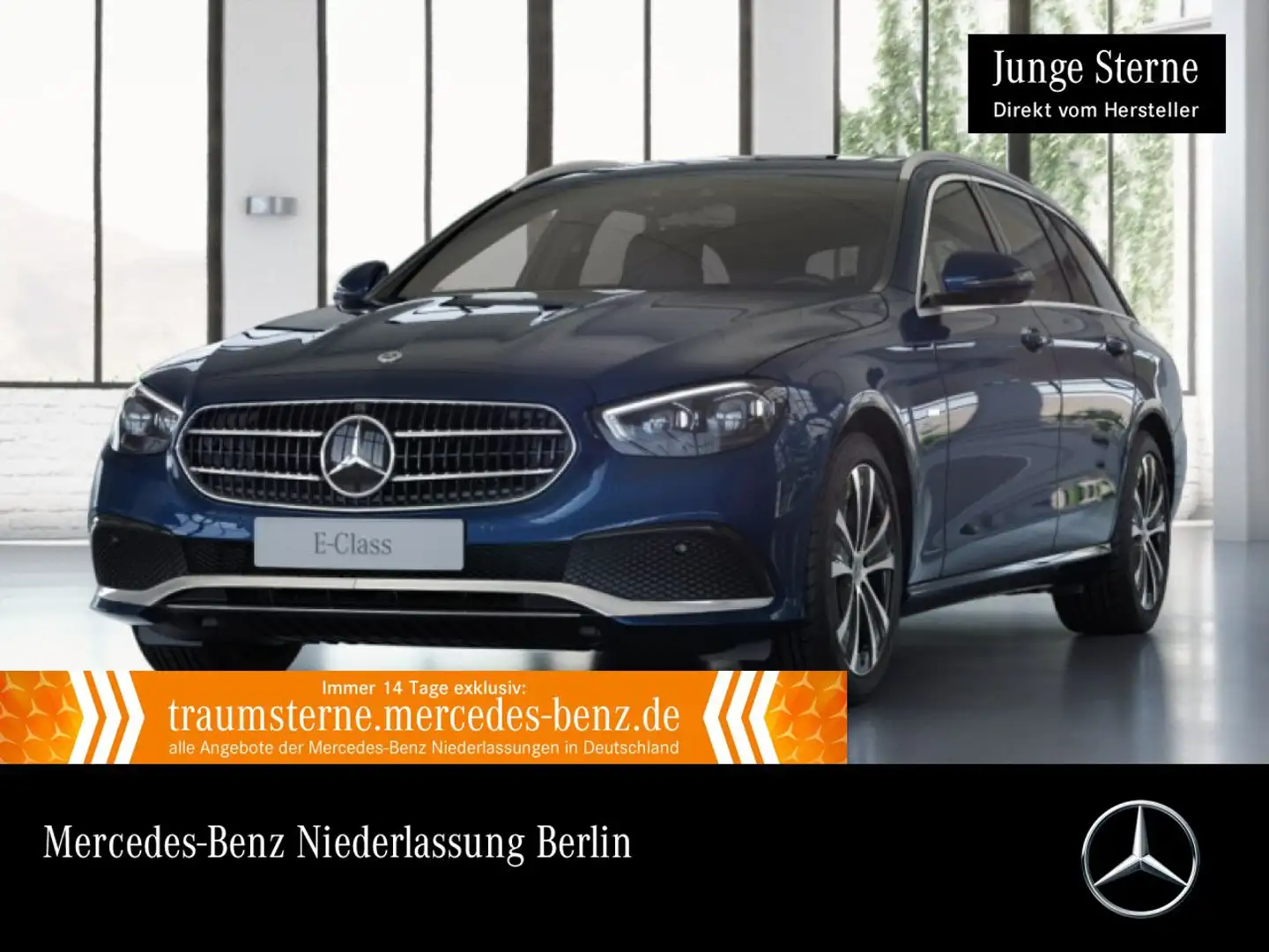 Mercedes-Benz E 300 e T AVANTG+360+AHK+MULTIBEAM+FAHRASS+HUD+9G Blau - 1