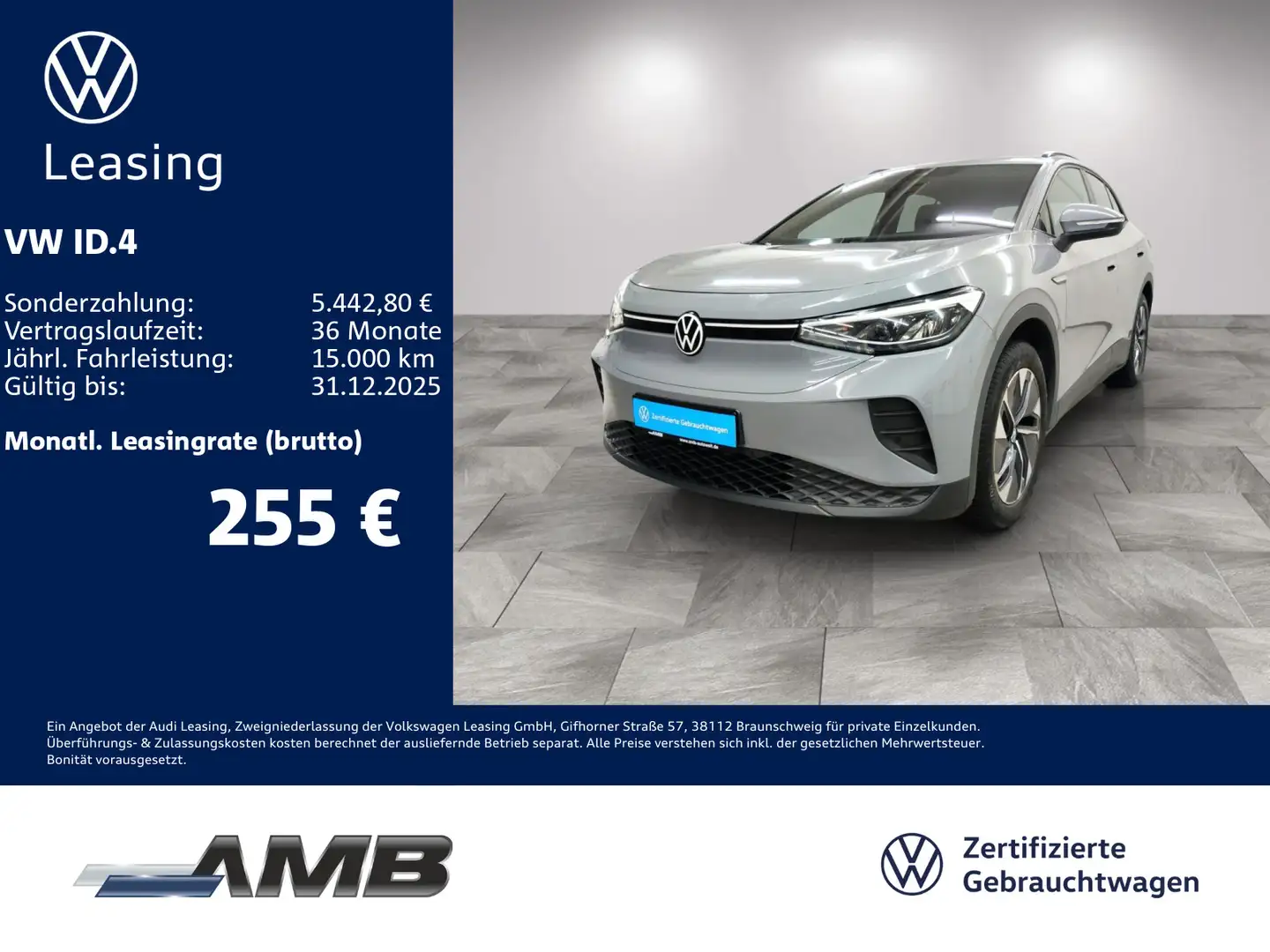 Volkswagen ID.4 Pure LED/Navi/Sitzhzg/Lederlenkrad/LM19 Grau - 1