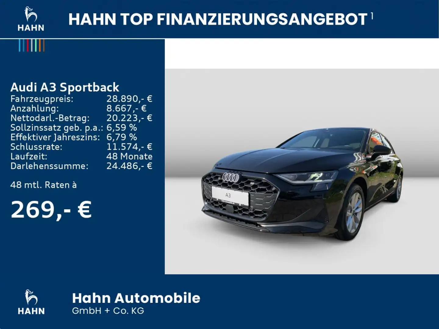 Audi A3 Sportback Sportback 30 TFSI AKTION Schwarz - 2