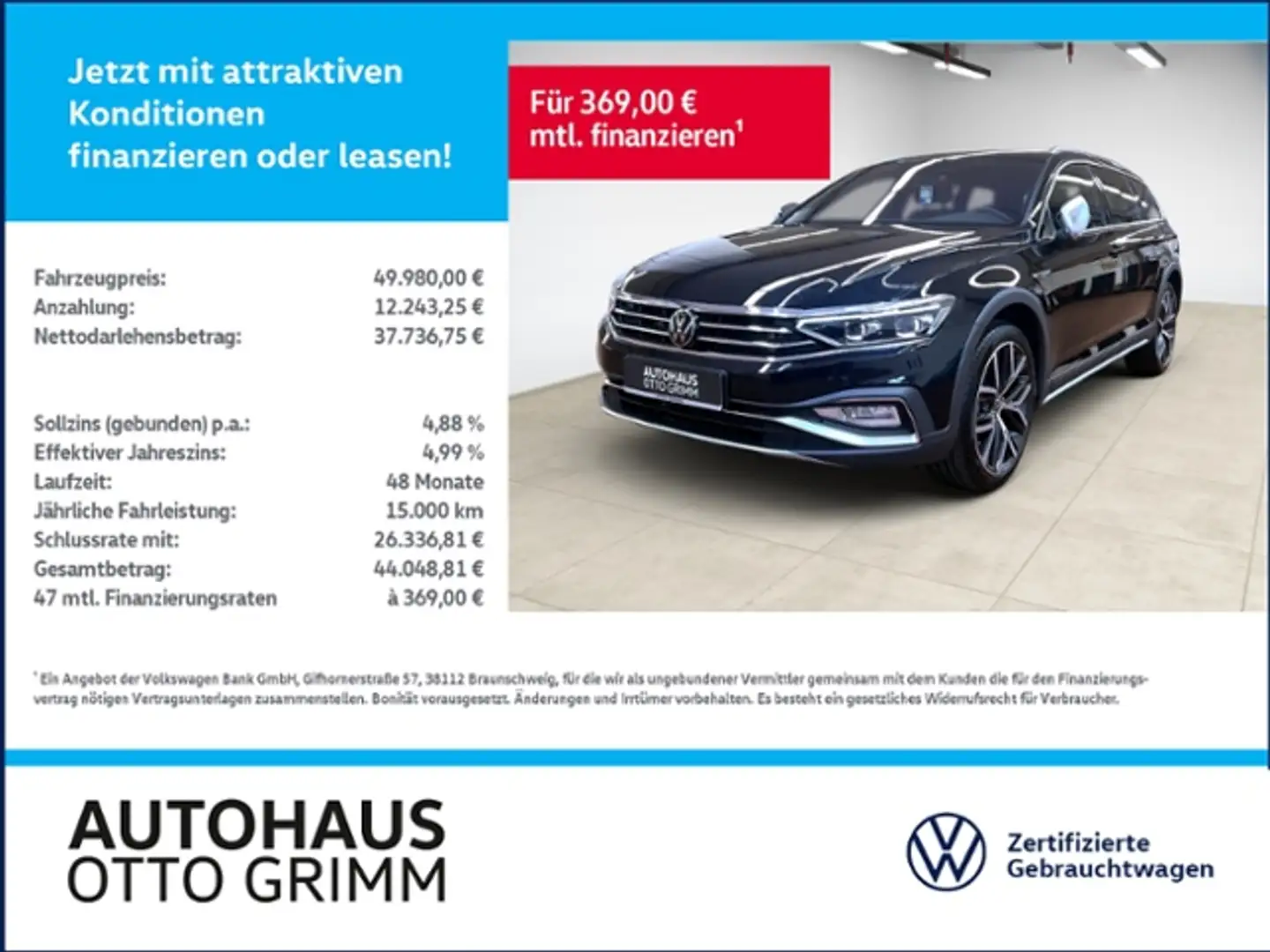 Volkswagen Passat Variant Alltrack 2.0 TDI DSG 4M AHK Pano Schwarz - 1
