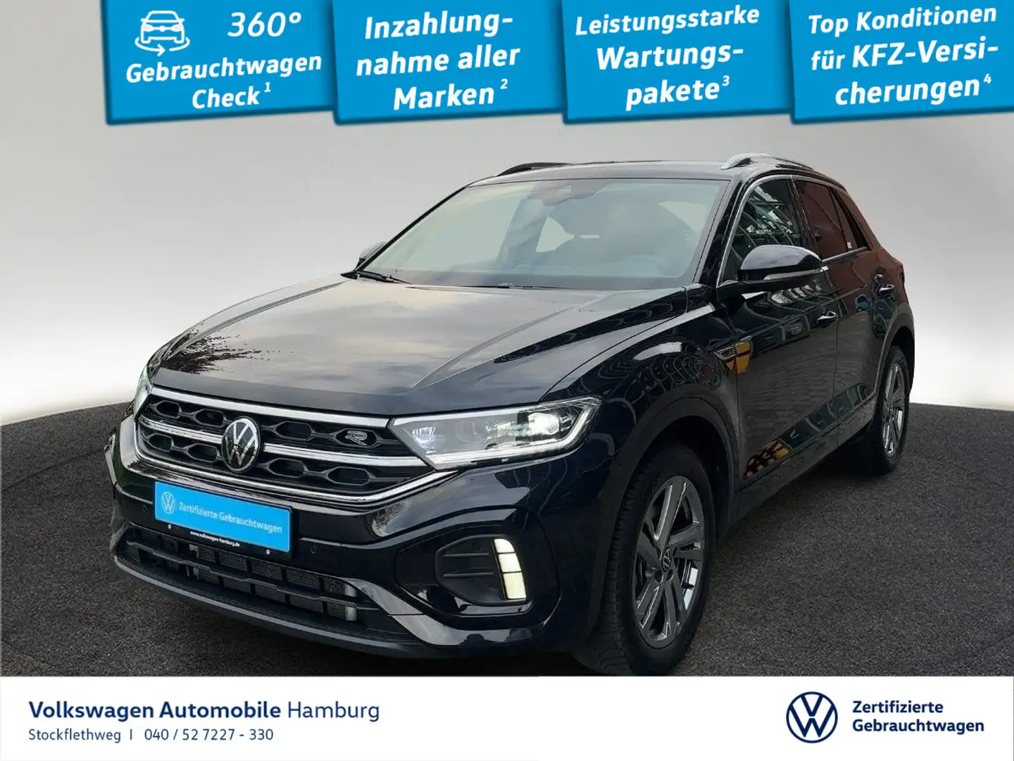 Volkswagen T-Roc 1.5 TSI R-Line DSG AHK Navi ACC Kamera Schwarz - 1