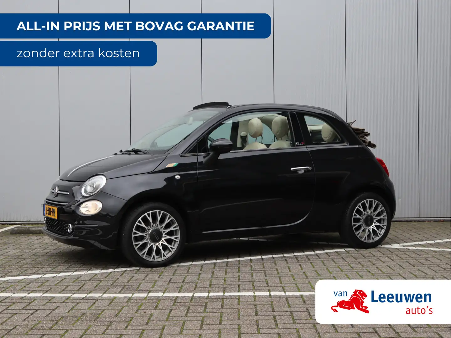 Fiat 500C 1.2 | Automaat | Leder | 16" | LED | Cruise contro Zwart - 1