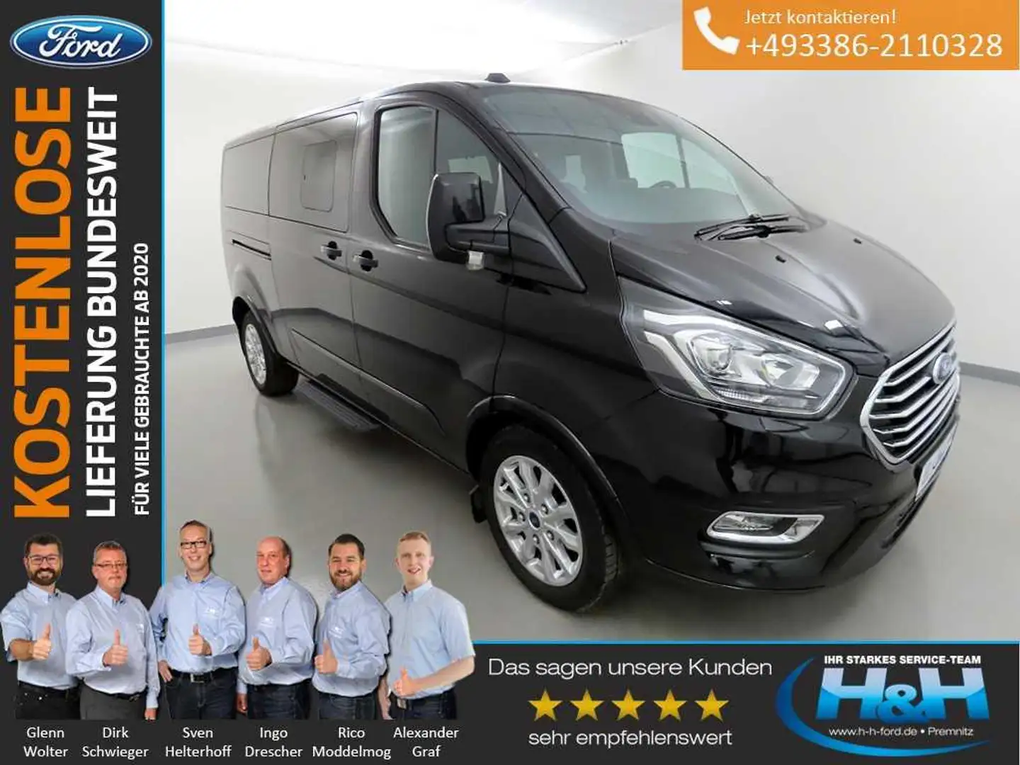 Ford Tourneo Custom 2.0 Aut. 320 L2 Titanium (AHK) Schwarz - 1