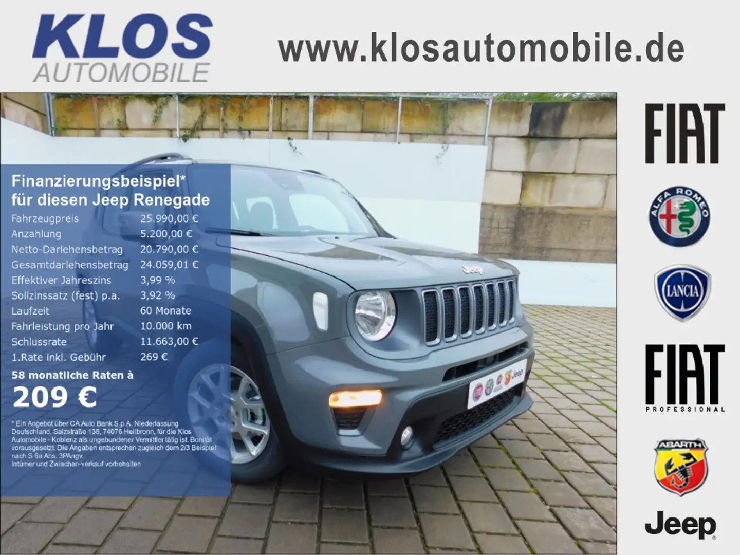 Jeep Renegade LIMITED e-HYBRID 1.5 GSE DCT WINTER KAMERA Gris - 1