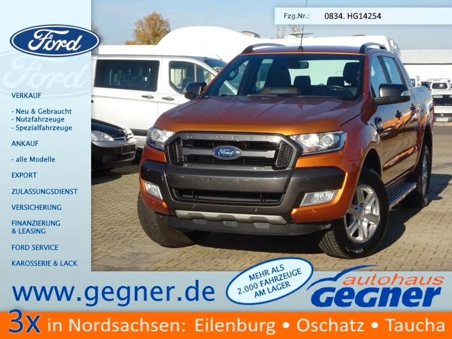 Ford Ranger DK 3.2 Autm. 200PS Wildtrak 4x4 Rollo AHK Orange - 1