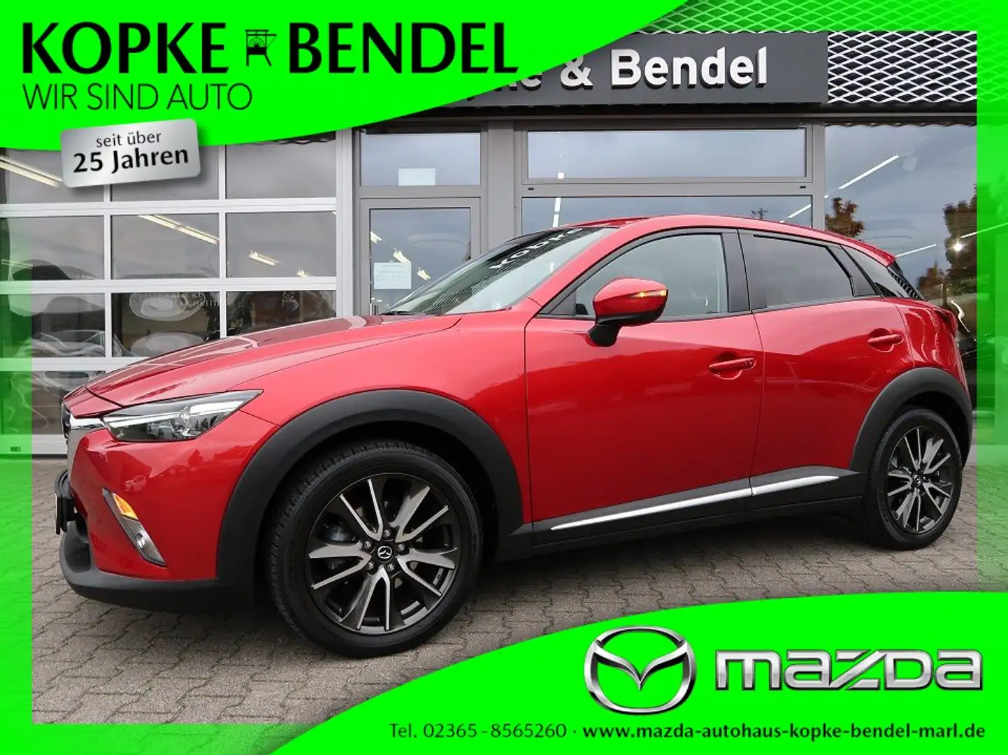 Mazda CX-3 Sports-Line*Teilleder*1.Hand*scheckheftgepflegt* M Rood - 1