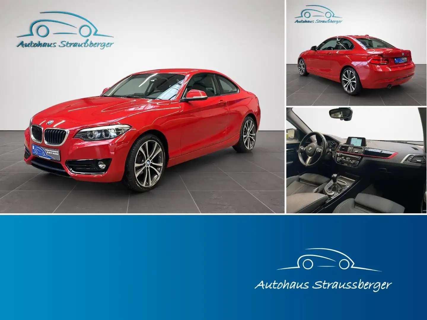 BMW 218 d Coupe Sport Line RFK Navi 2-ZK SHZ HiFi LED Rot - 1