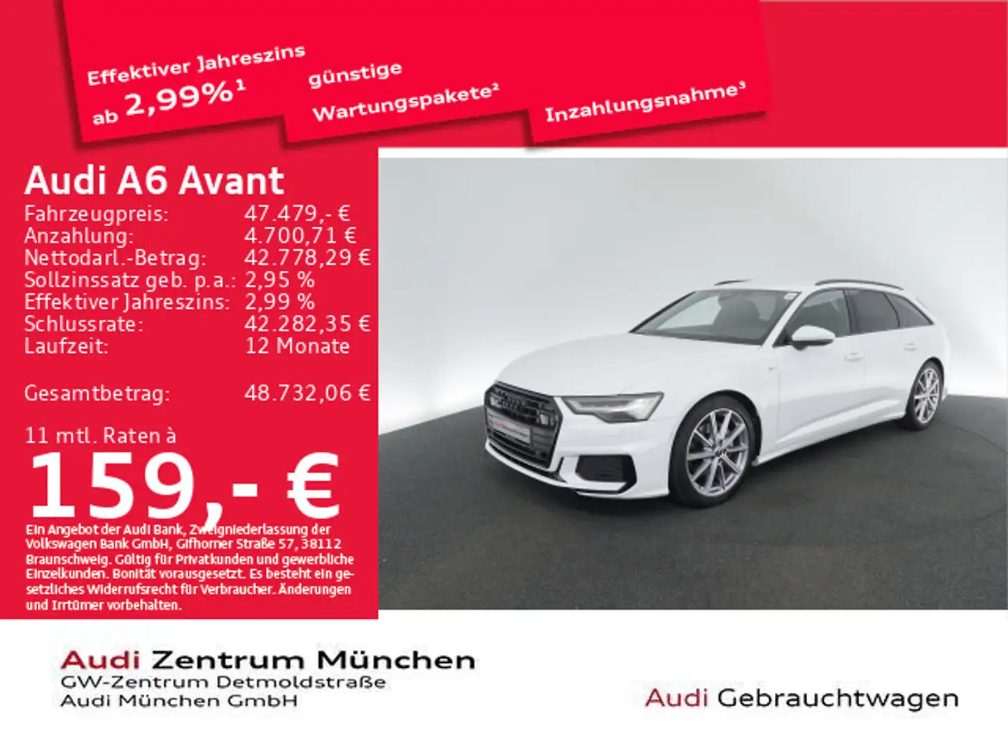 Audi A6 45 TFSI S tronic sport S line AHK/B&O/H Blanc - 1
